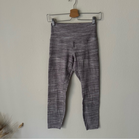 Lululemon Purple Space Dye Herringbone Align Crop 21" Athletic Leggings Size 6 - Picture 11 of 12